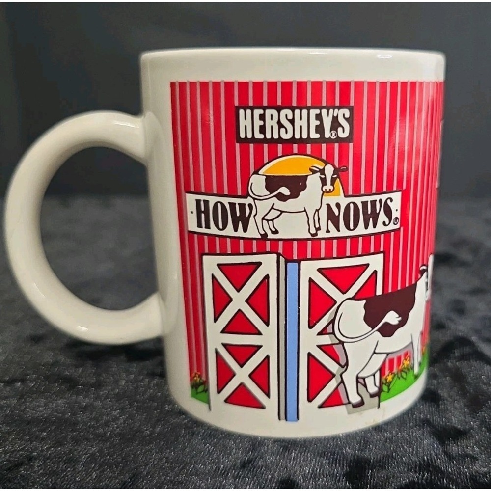 Hershey's "How Nows" Vintage Coffee Mug Cows Barn Tractor